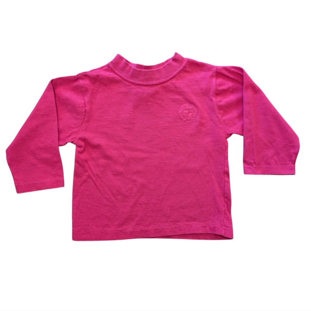 Vintage 90s Tulip Tots 3T Pink Kids Embroidered Long Sleeve Shirt